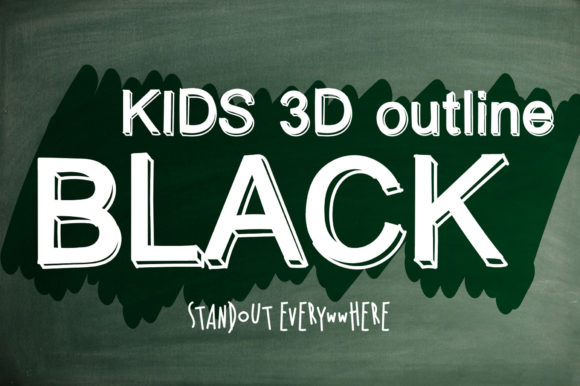 Kids 3D Outline Black: A Modern Display Font Review