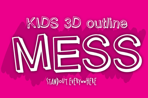 Kids 3D Outline Mess: A Playful Display Font for Editors